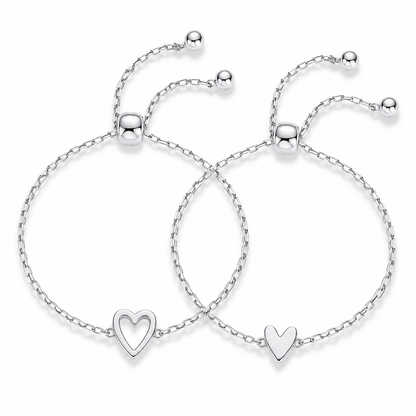 Ensemble de bracelets Amour – Bracelets cœur en plaqué or 14 carats