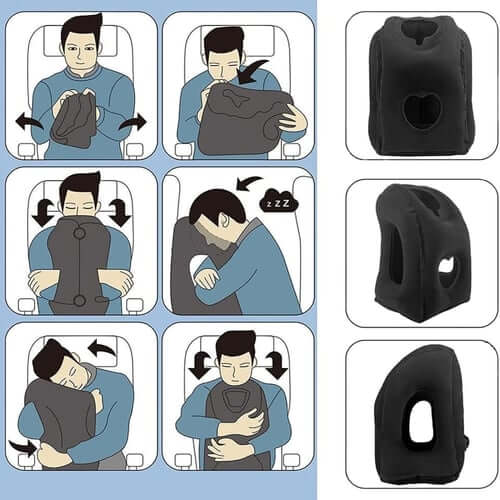 SleepCloud – Le coussin de voyage ergonomique gonflable