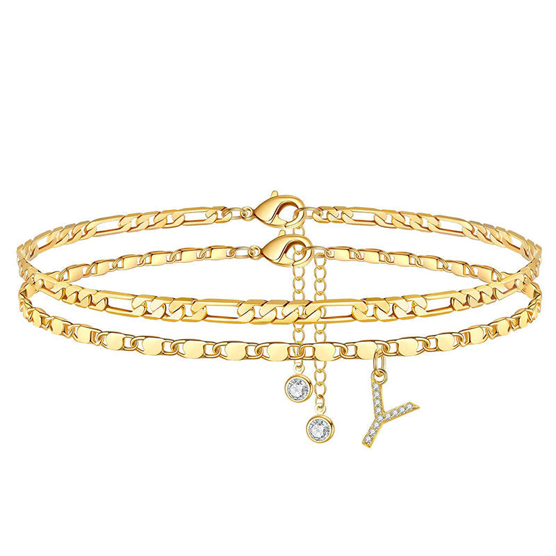 LayerChic Duo – L'ensemble de 2 bracelets de cheville pour un style superposé ultra-tendance