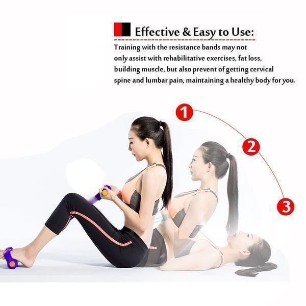 CorePull 4X – L'élastique à pédales renforcé à 4 tubes pour sculpter votre corps à domicile