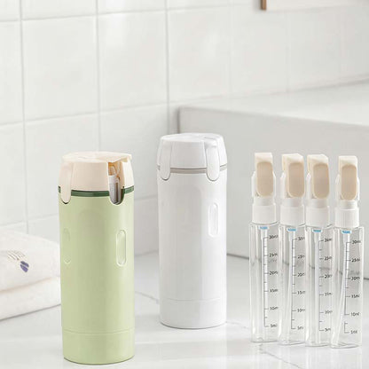 Set de Bouteilles de Voyage 4-en-1 – Solution Compacte & Anti-Fuite – Accessoire Indispensable pour Trousse de Toilette