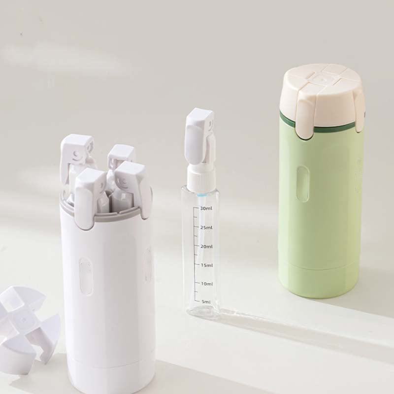 Set de Bouteilles de Voyage 4-en-1 – Solution Compacte & Anti-Fuite – Accessoire Indispensable pour Trousse de Toilette