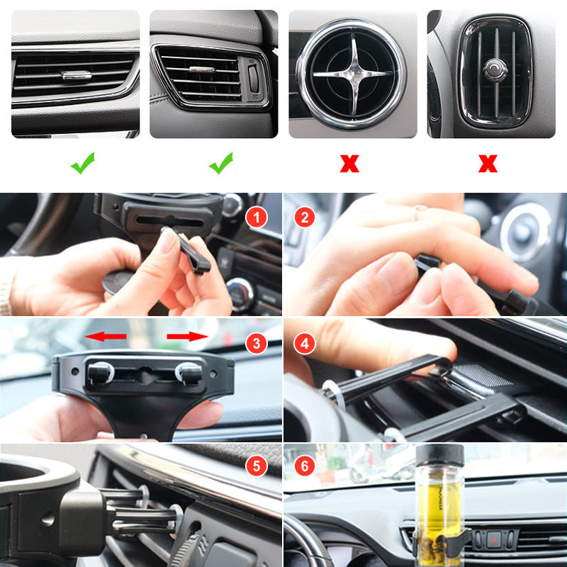 AutoGrip – Le porte-gobelet de voiture ajustable à une seule main