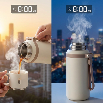 Gourde Isotherme Inox 2-en-1 – Double Paroi (Chaud & Froid) – Bouteille en Acier Inoxydable Étanche & Durable