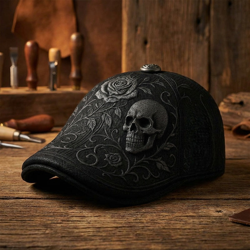 HENDALLA™ – Casquette Gavroche Gothique : Broderies Détaillées & Style Urbain