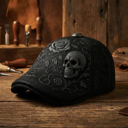 HENDALLA™ – Casquette Gavroche Gothique : Broderies Détaillées & Style Urbain