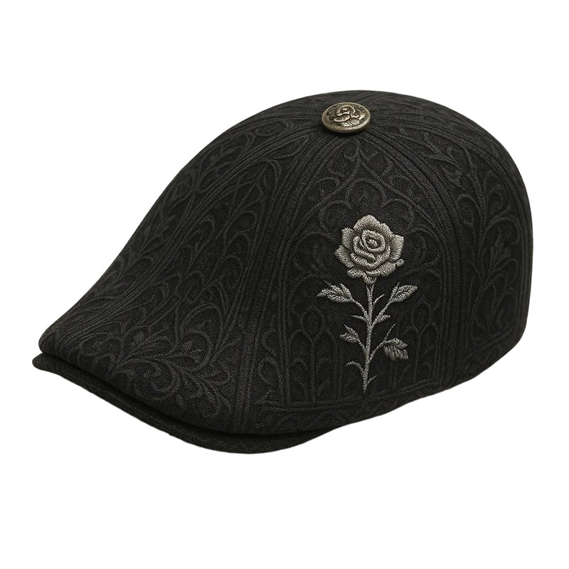 HENDALLA™ – Casquette Gavroche Gothique : Broderies Détaillées & Style Urbain