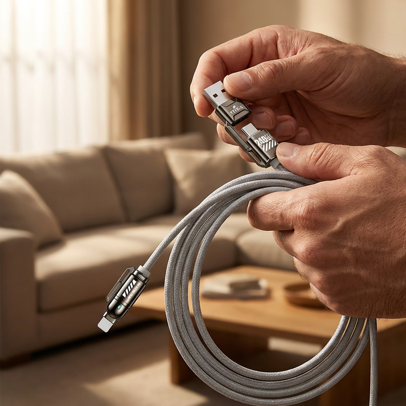 QuadCharge – Le câble intelligent 4-en-1 à puce E-Marker