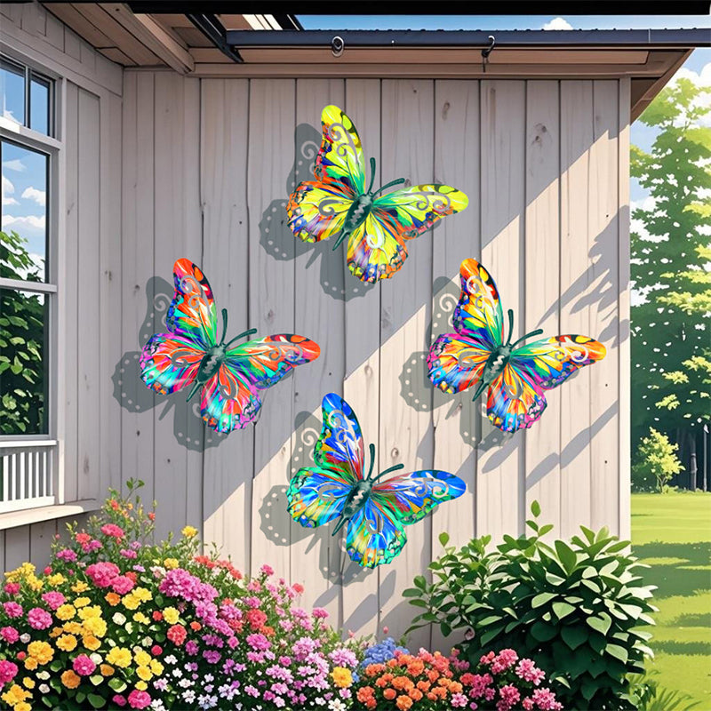 IronFly Vivid – Le lot de 4 papillons en fer forgé pour sublimer vos murs et jardin