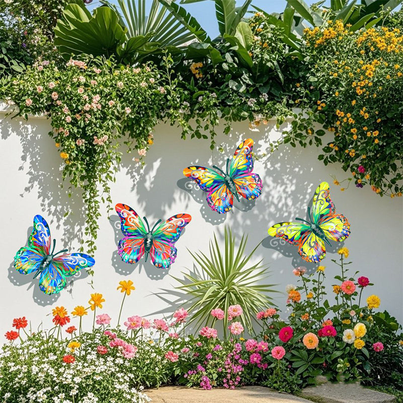 IronFly Vivid – Le lot de 4 papillons en fer forgé pour sublimer vos murs et jardin