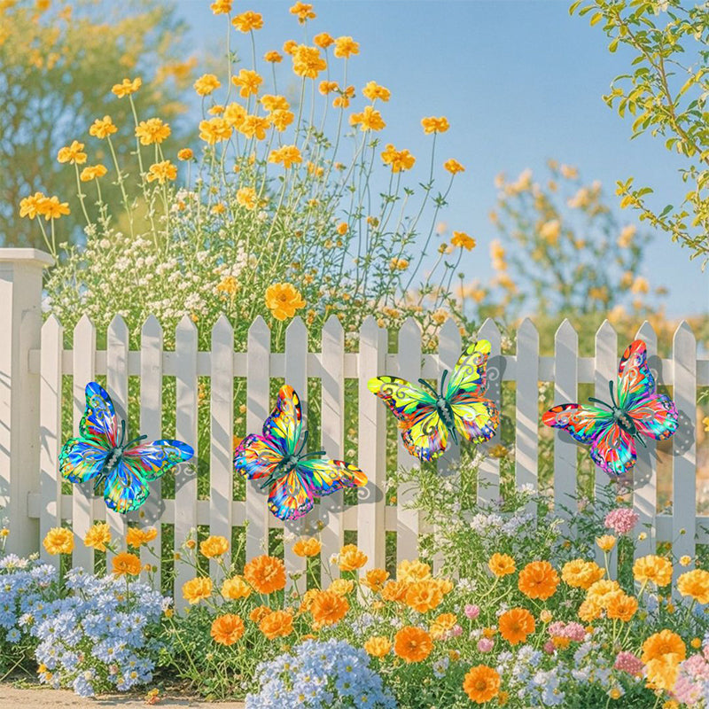 IronFly Vivid – Le lot de 4 papillons en fer forgé pour sublimer vos murs et jardin