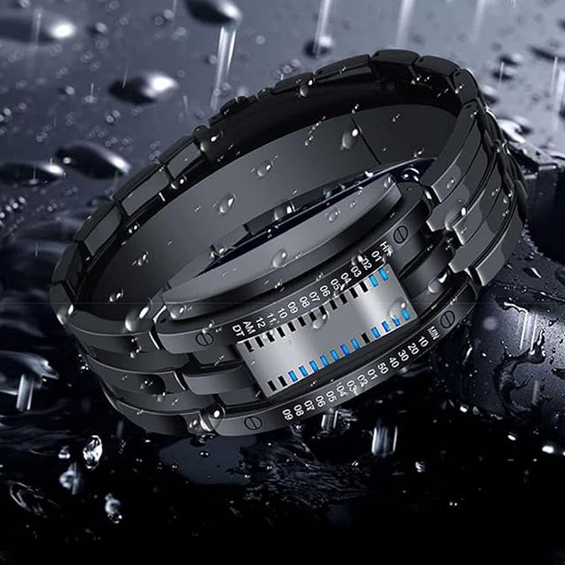 TechStyle Watch – L'affichage original en code binaire alliant sophistication et durabilité