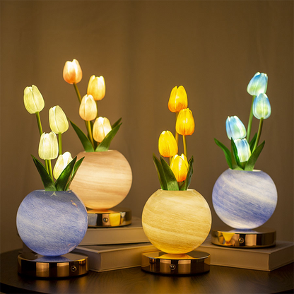 FloraGlass – Lampe tulipe décorative en verre et métal de qualité supérieure