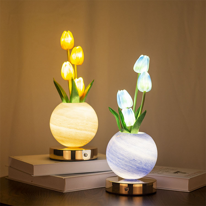 FloraGlass – Lampe tulipe décorative en verre et métal de qualité supérieure