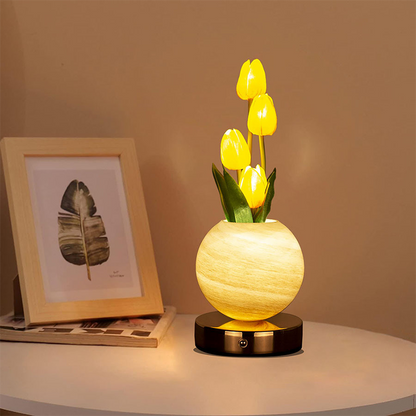 FloraGlass – Lampe tulipe décorative en verre et métal de qualité supérieure