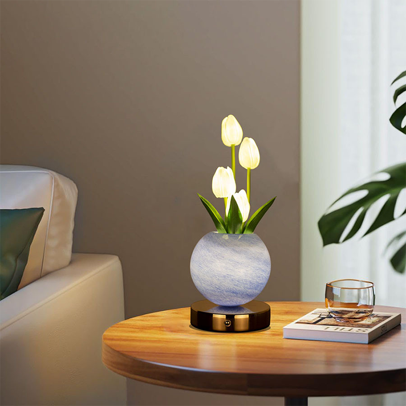 FloraGlass – Lampe tulipe décorative en verre et métal de qualité supérieure