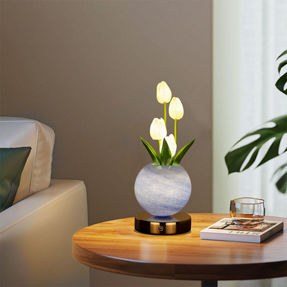 FloraGlass – Lampe tulipe décorative en verre et métal de qualité supérieure