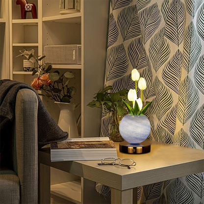 FloraGlass – Lampe tulipe décorative en verre et métal de qualité supérieure