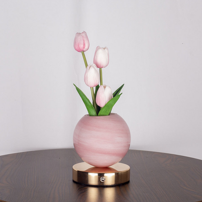 FloraGlass – Lampe tulipe décorative en verre et métal de qualité supérieure