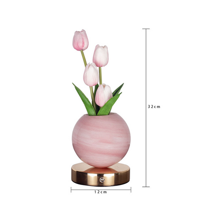 FloraGlass – Lampe tulipe décorative en verre et métal de qualité supérieure