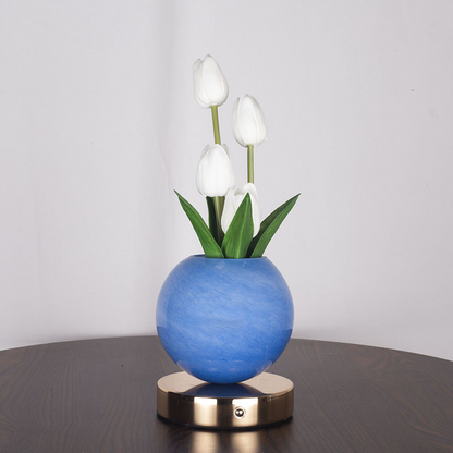FloraGlass – Lampe tulipe décorative en verre et métal de qualité supérieure