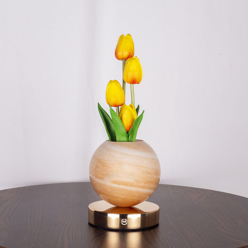 FloraGlass – Lampe tulipe décorative en verre et métal de qualité supérieure
