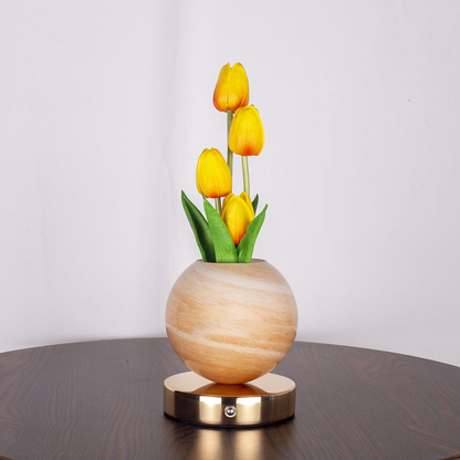 FloraGlass – Lampe tulipe décorative en verre et métal de qualité supérieure
