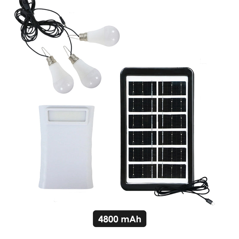 LumiCharge Pro – La station d'énergie solaire complète avec 3 ampoules LED indépendantes