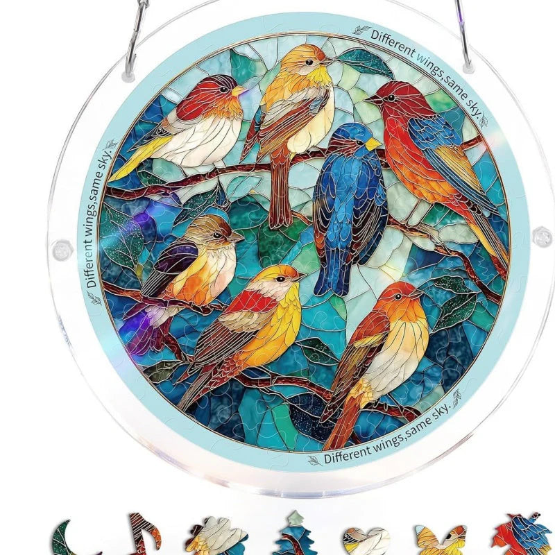CrystalBird Pro – Un puzzle attrape-soleil coloré en acrylique pour illuminer votre intérieur