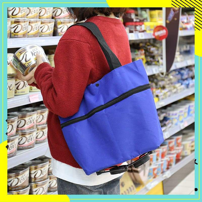 CabaFold – Sac de rangement pliable 2 en 1, capacité de 23 litres，Se transforme en trolley léger