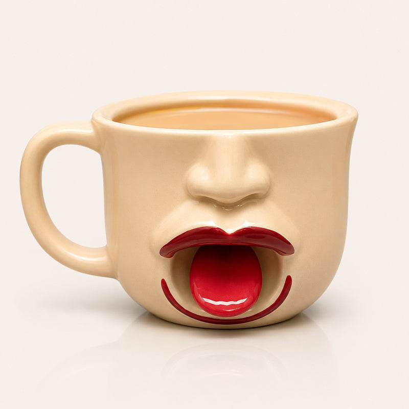 CrazyFace –  Mug en céramique humoristique avec la langue tirée