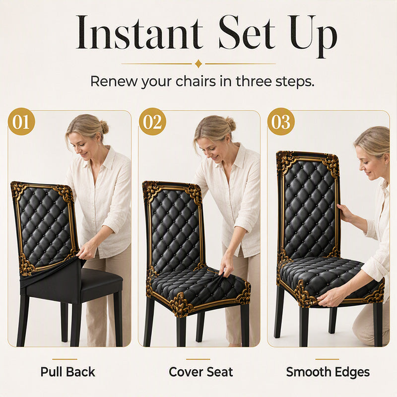 RoyalFit Pro – La housse de chaise extensible au motif baroque