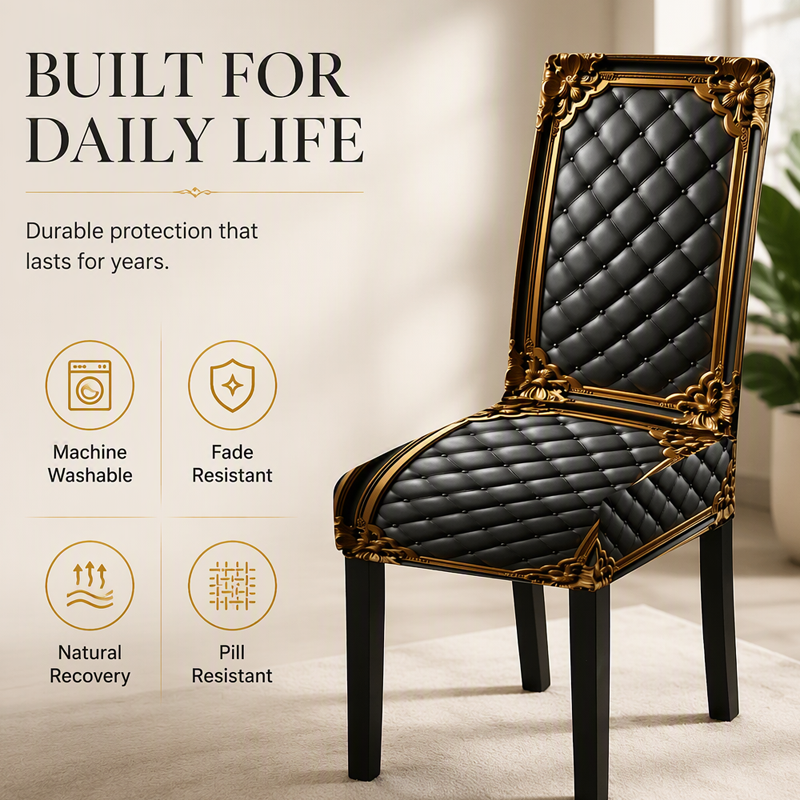 RoyalFit Pro – La housse de chaise extensible au motif baroque
