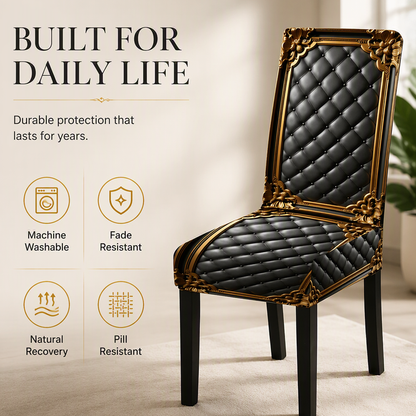 RoyalFit Pro – La housse de chaise extensible au motif baroque