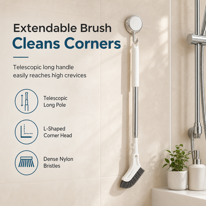 CornerScrub Pro – La brosse de nettoyage extensible à poils rigides